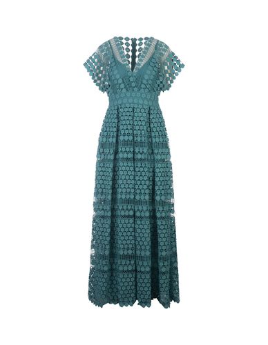 Gin Macramé Silk Maxi Dress - Elie Saab - Modalova