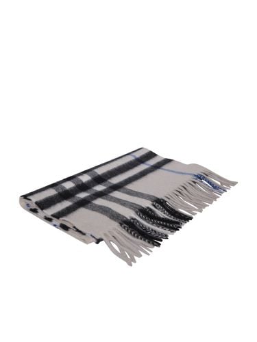 Cashmere Scarf With Check Pattern - Burberry - Modalova