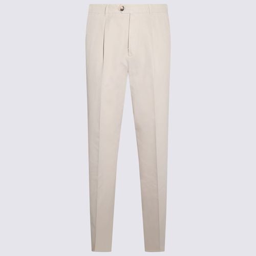 Beige Cotton Pants - Brunello Cucinelli - Modalova