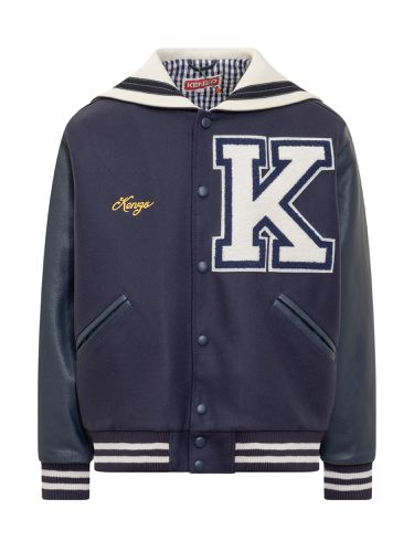 Wool And Leather Bomber Jacket - Kenzo - Modalova