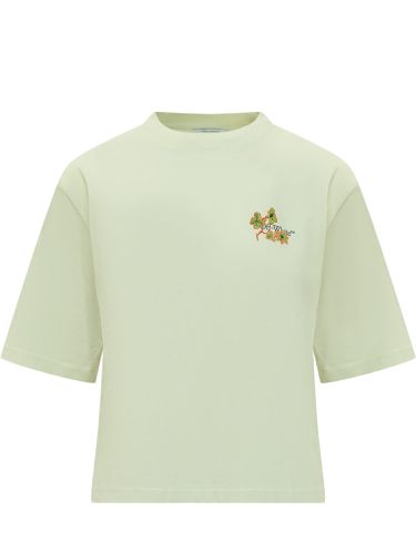 Ramage Flower Green Cotton T-shirt - Off-White - Modalova