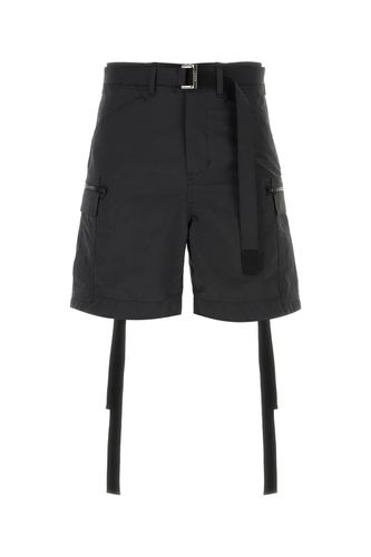 Sacai Black Taffeta Bermuda Shorts - Sacai - Modalova