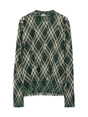 Plaid-check Crinkled-effect Crewneck Jumper - Burberry - Modalova