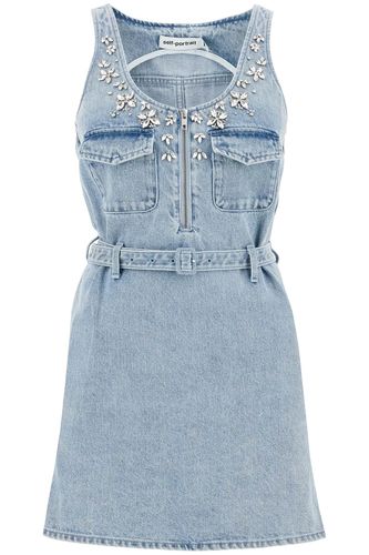 Denim Sleeveless Sheath Dress - self-portrait - Modalova