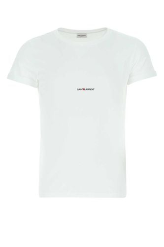 Saint Laurent White Cotton T-shirt - Saint Laurent - Modalova