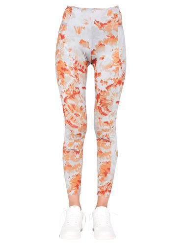 Leggings With Chine Flowers Motif - Off-White - Modalova