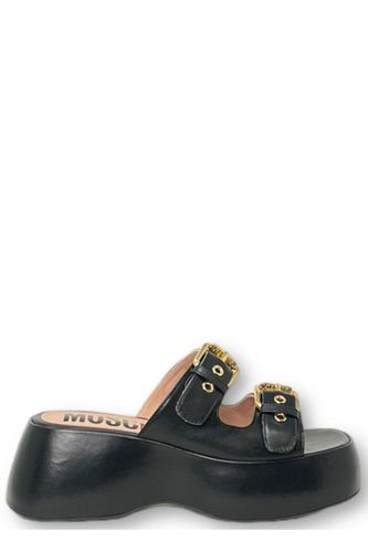 Buckled Open Toe Platform Sandals - Moschino - Modalova