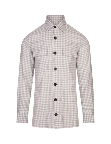 Shirt With Grey Check Pattern - Kiton - Modalova