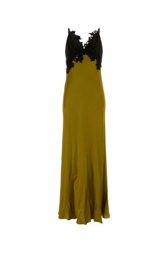 Pistachio Satin Long Dress - Alberta Ferretti - Modalova