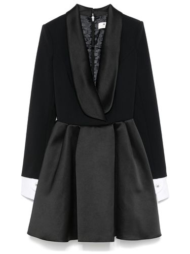 Crepe Dress With Satin Lapels - Elisabetta Franchi - Modalova