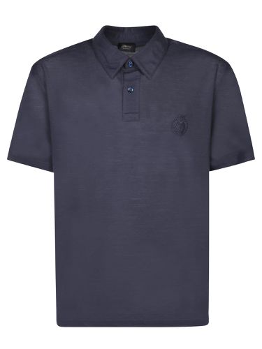 Brioni Golf Logo Blue Polo Shirt - Brioni - Modalova
