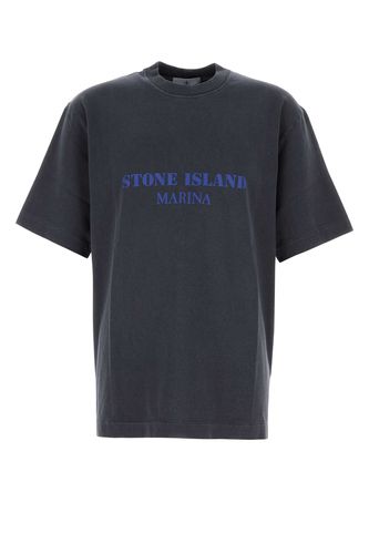 Navy Blue Cotton T-shirt - Stone Island - Modalova