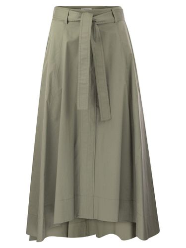 Long Skirt In Lightweight Stretch Cotton Satin - Peserico - Modalova
