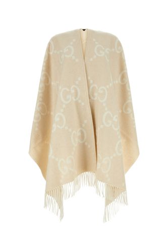 Embroidered Cashmere Reversible Cape - Gucci - Modalova