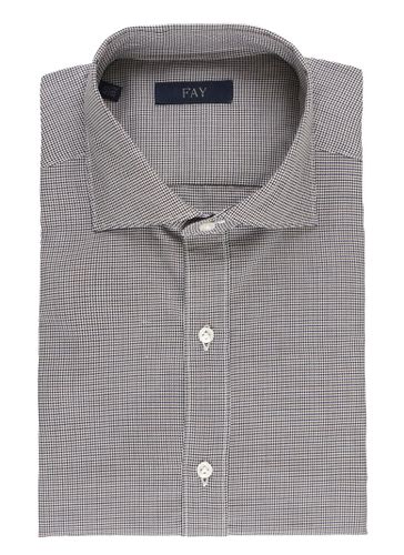 Fay Pied De Poule Shirt - Fay - Modalova