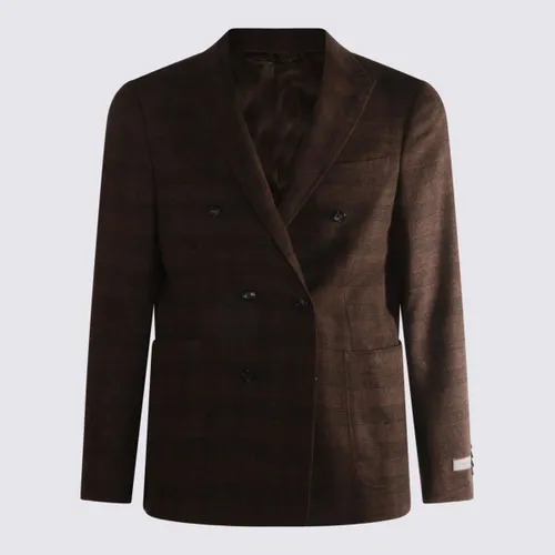 Canali Brown Wool Blazer - Canali - Modalova