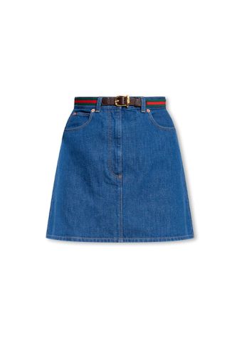 Gucci Denim Skirt With Belt - Gucci - Modalova