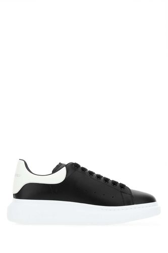 Black Leather Sneakers With White Leather Heel - Alexander McQueen - Modalova