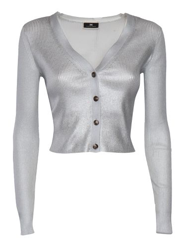 Cropped Tricot Ribbed Sweater - Elisabetta Franchi - Modalova