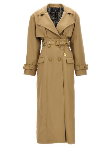 Balmain Gabardine Trench Coat - Balmain - Modalova