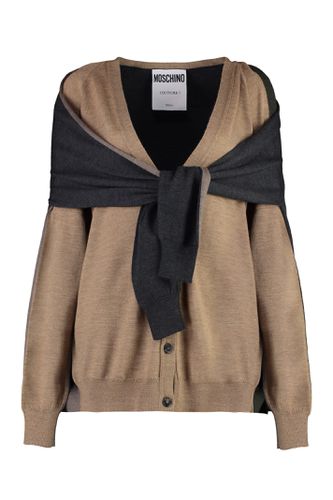 Moschino Beige Virgin Wool Cardigan - Moschino - Modalova