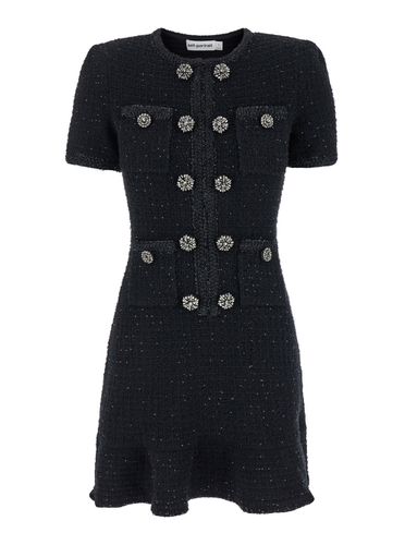 Buttoned Knit Mini Dress - self-portrait - Modalova