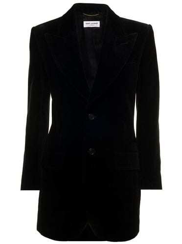 Hourglass Blazer In Cotton Velor Saint Lurent Woman - Saint Laurent - Modalova