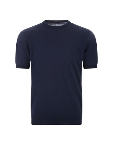 Kiton Blue Cotton Knit T-shirt - Kiton - Modalova