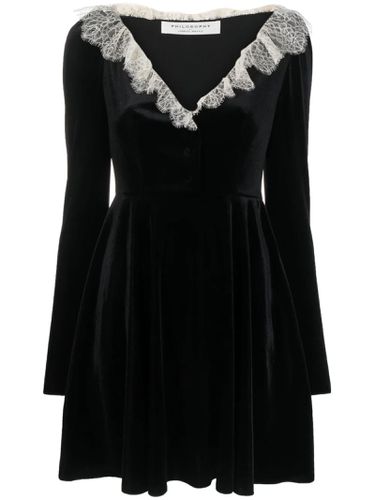 Black Stretch Velvet Dress Dress - Philosophy di Lorenzo Serafini - Modalova