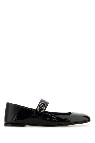 Black Leather Vlogo Locker Ballerinas - Valentino Garavani - Modalova