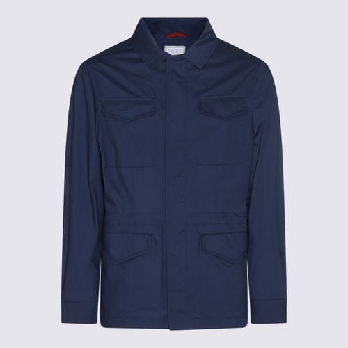 Blue Casual Jacket - Brunello Cucinelli - Modalova