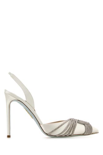 Embellished Satin Gatsby Sling 105 Pumps - Aquazzura - Modalova