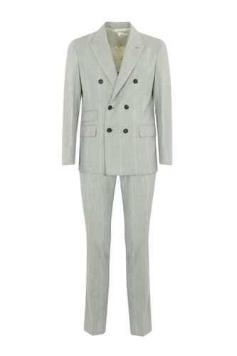 Double-breasted Striped Wool Suit - Eleventy - Modalova