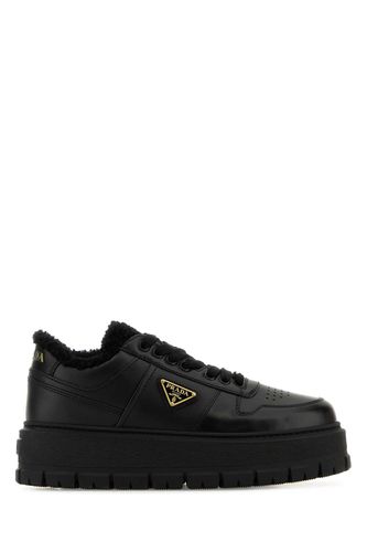 Prada Black Leather Sneakers - Prada - Modalova