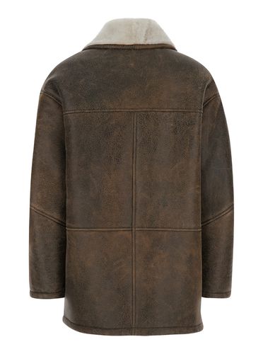 Jacket With Shearling Trim In Leather Woman - Blancha - Modalova