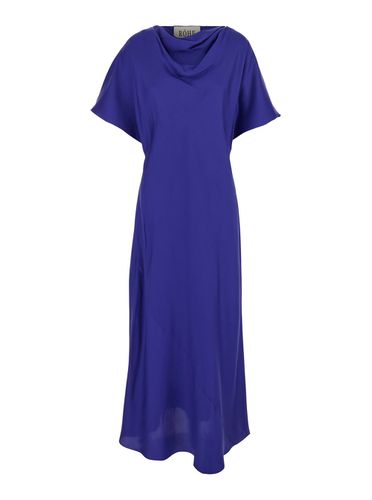 Long Dress With Drapped High Neck And Short Wide Sleeves In Silk Woman - Róhe - Modalova