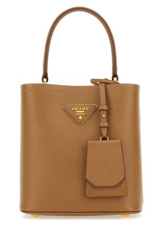 Camel Leather Small Panier Handbag - Prada - Modalova