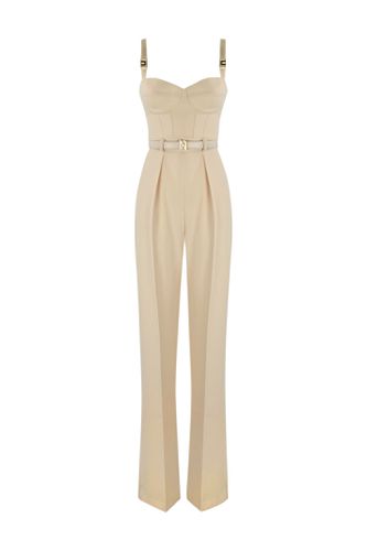 Crepe Jumpsuit With Belt - Elisabetta Franchi - Modalova