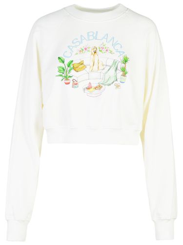 Crop Cotton Sweatshirt - Casablanca - Modalova