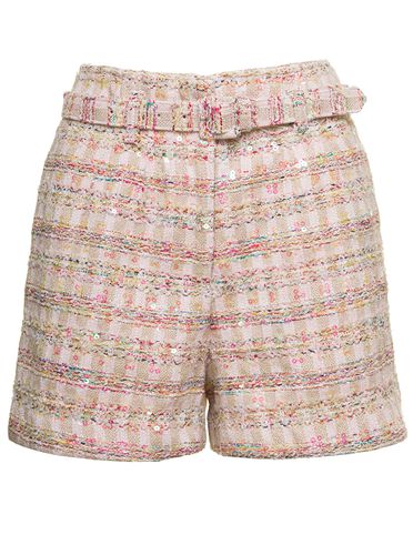 Shorts With Matching Belt And Paillettes In Tweed Woman - self-portrait - Modalova