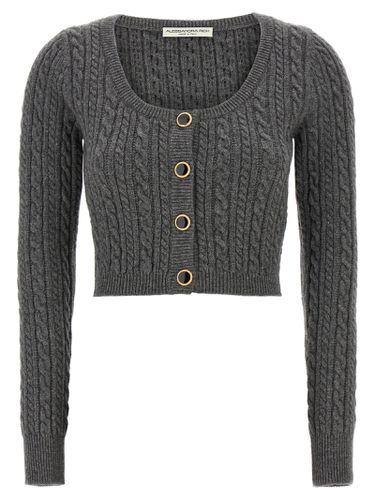 Cropped Wool Cardigan - Alessandra Rich - Modalova