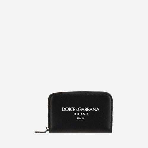 Leather Wallet With Logo - Dolce & Gabbana - Modalova