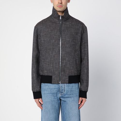 Brown Textured Wool Blend Bomber Jacket - Bottega Veneta - Modalova