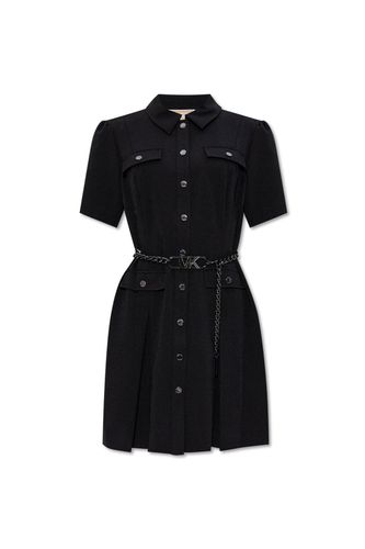 Stretch Crepe Belted Shirtdress - Michael Kors - Modalova