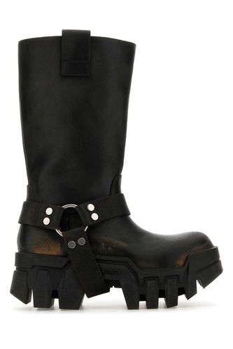 Black Leather Bulldozer Boots - Balenciaga - Modalova