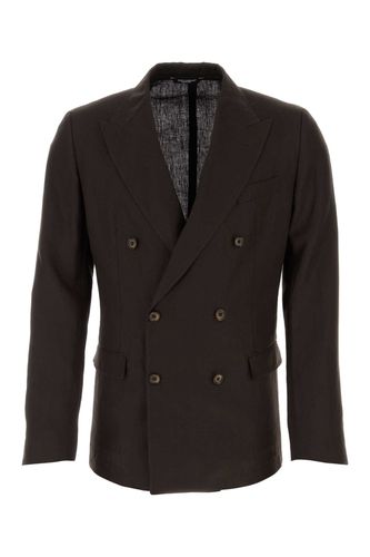 Chocolate Linen Blazer - Dolce & Gabbana - Modalova