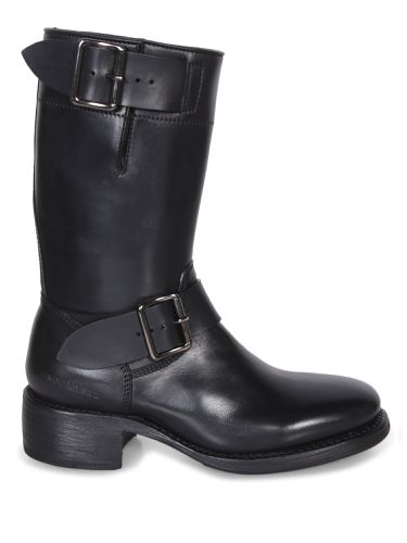 Dsquared2 Biker Leather Black Boots - Dsquared2 - Modalova