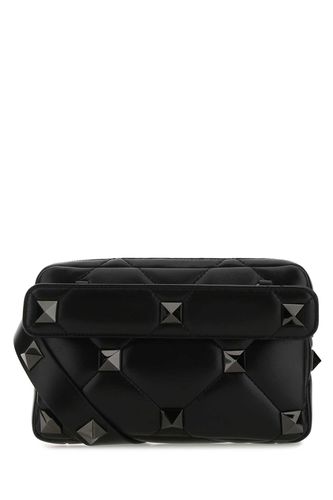 Black Nappa Leather Roman Stud Handbag - Valentino Garavani - Modalova