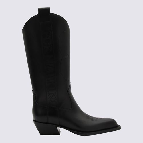 Black Leather For Walking Texan Boots - Off-White - Modalova