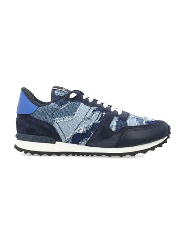 Rockrunner Camouflage Denim Sneakers - Valentino Garavani - Modalova